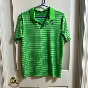 Under Armour youth boys YXL neon green polo.